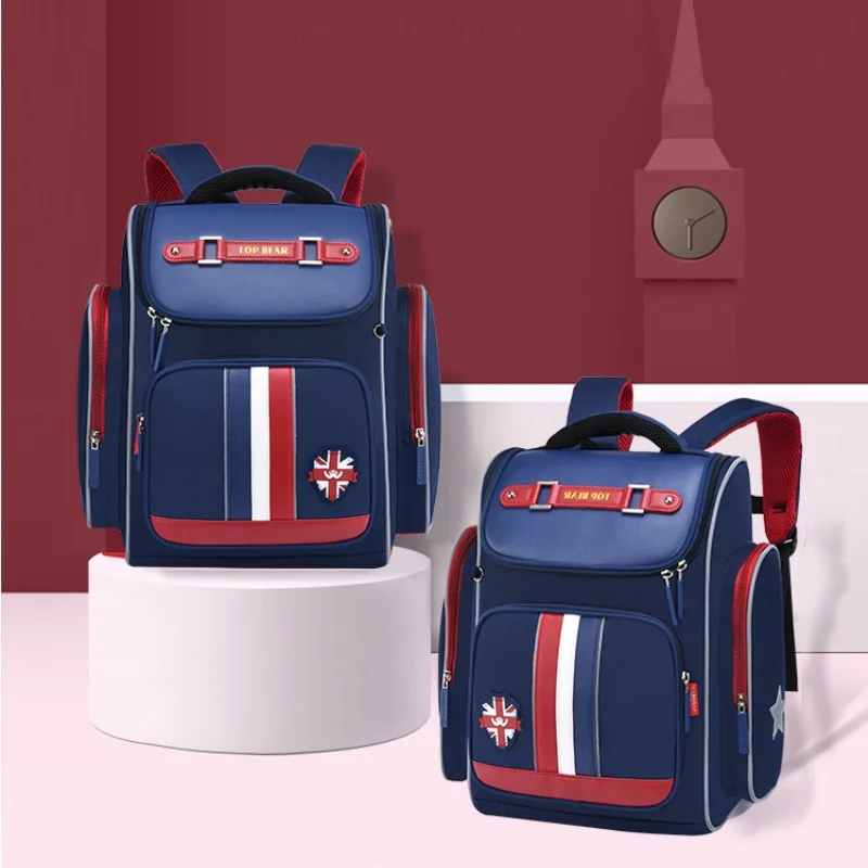 Girls Boys British Style Primary School Students Bow Backpacks New Simple Children Large Capacity Fashion Reflective Schoolbags