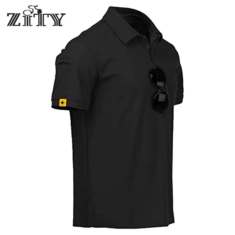 

ZITY Short Sleeve T shirt For Men Polo Shirt Summer Outdoor Sports T-shirt Tops Male Fashion Casual Brand New Pure Color Tee