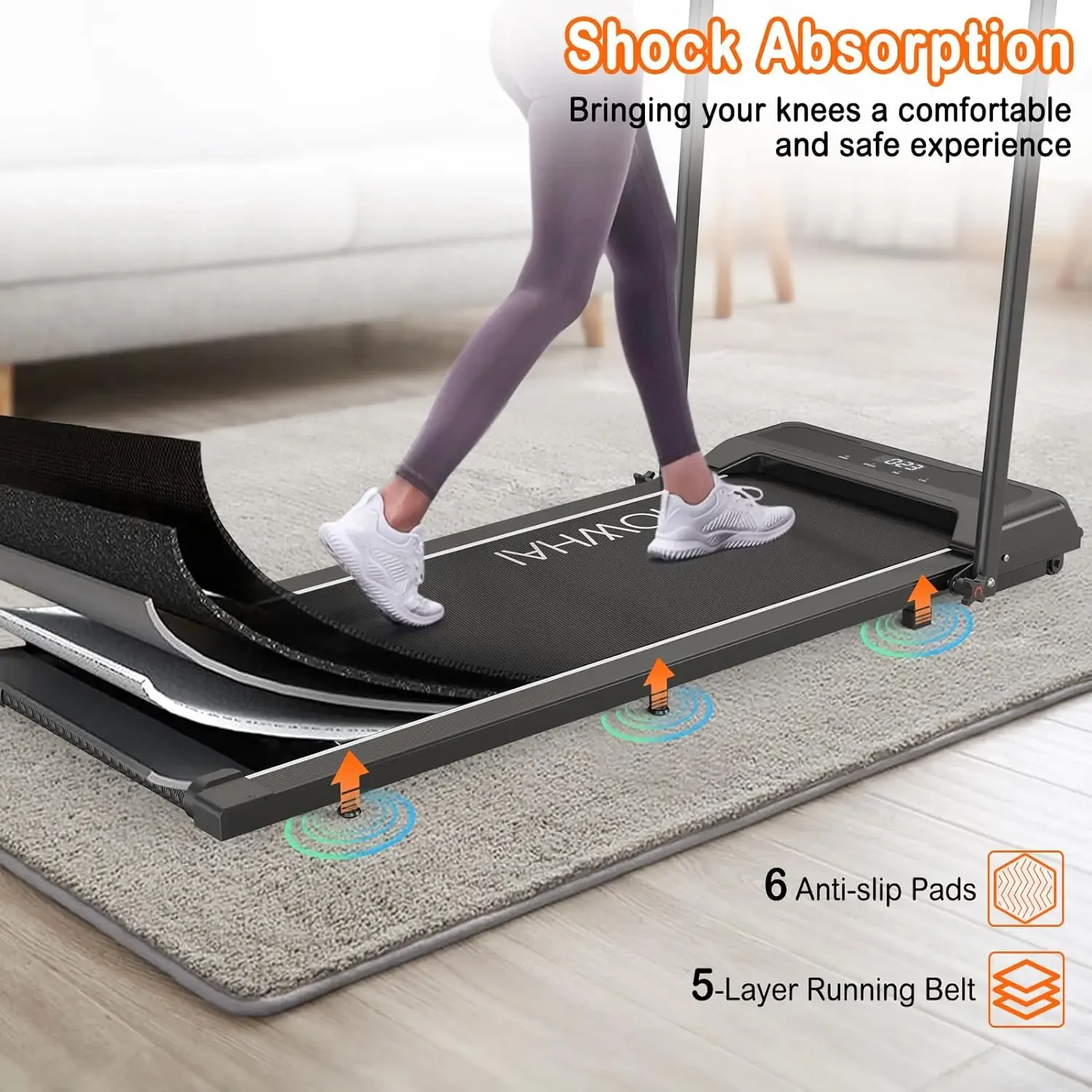 Беговая дорожка Walking Pad беговая под столом складная 2 в 1 6 миль час с дистанционным