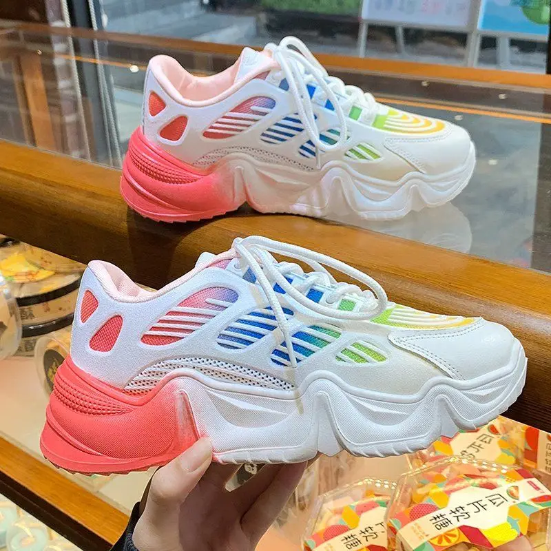 

Spring/Summer 2023 versatile candy color heightened platform sneakers