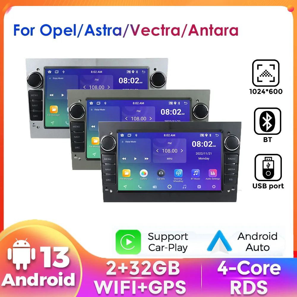 MEKEDE 7-дюймовый автомобильный радиоприемник Android 13 для Opel Corsa C Signum Vivaro Astra H D Zafira Tigra