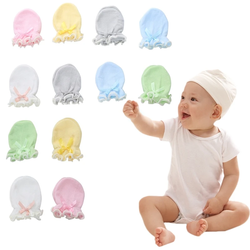 

Infant Boy Girl Handguard Gloves Hand Socks Newborn for Protection Face Scratch Hands Gloves Solid Color No Scratch Mitt A2UB