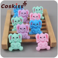 coskiss creative diy baby products cartoon animal elephant silicone toy baby molar pacifier chain bracelet small accessories