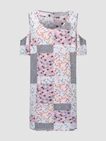 finjani cold shoulder spliced plaid print dress plus size dresses for women