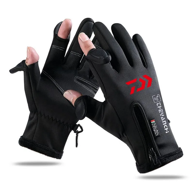 

Winter Warm Thick Outdoor Cycling Fishing Gloves Waterproof Half Finger Touch Screen Anti-Slip Plus Fleece Full Finger Gloves