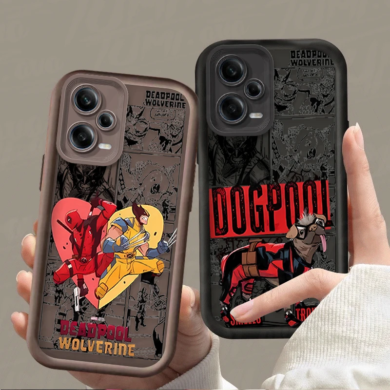 Мягкий чехол из ТПУ с изображением Росомаха и Дэдпула Marvel для Xiaomi Redmi Note 13 12 11 Pro Plus