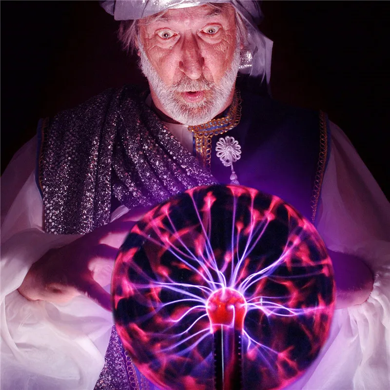 

8 Inch Plasma Magic Ball Lamp Touch Electrostatic Sphere Plasma Bulb Light Novelty Moon Table Lamp Christmas Lighting Decor Home