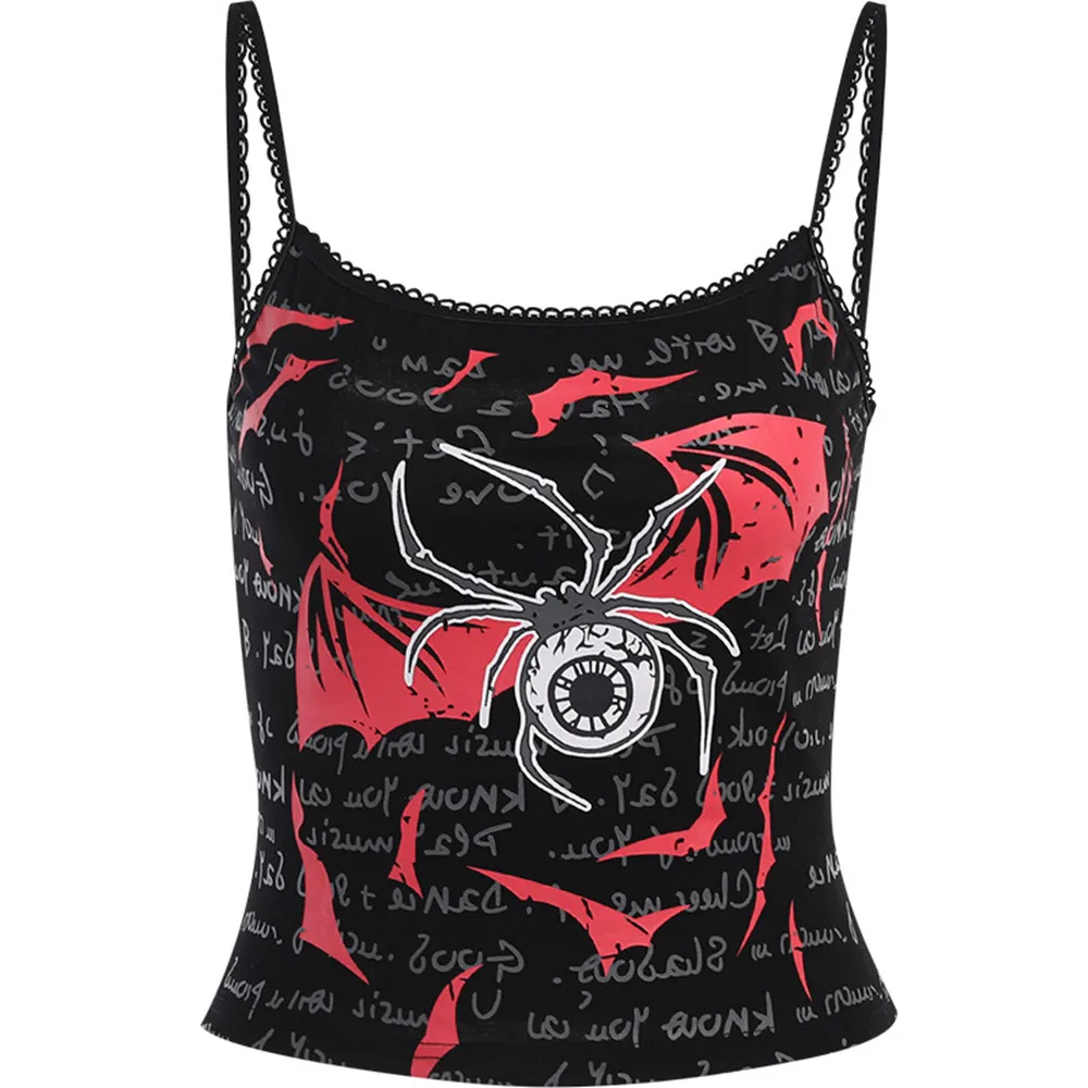 

y2k Cami Tops 2000s Summer Streetwear E-girl Gothic Harajuku Crop Top 90s Aesthetic Sexy Festival Top Mujer