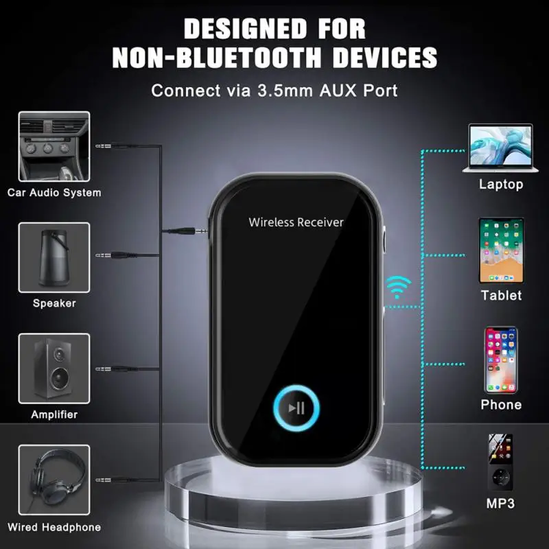 

Car Audio Adapter Portable Cvc Noise Reduction Luetooth Transmitter Receiving High Quality Longer Battery Life A2dp