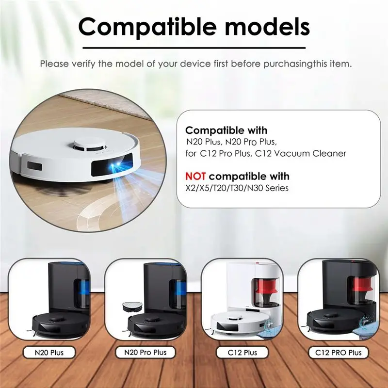 Фото ABUL-For ECOVACS DEEBOT N20 Pro Plus: Комплект аксессуаров для робота-пылесоса (HEPA-фильтры, салфетки для мытья полов) №5