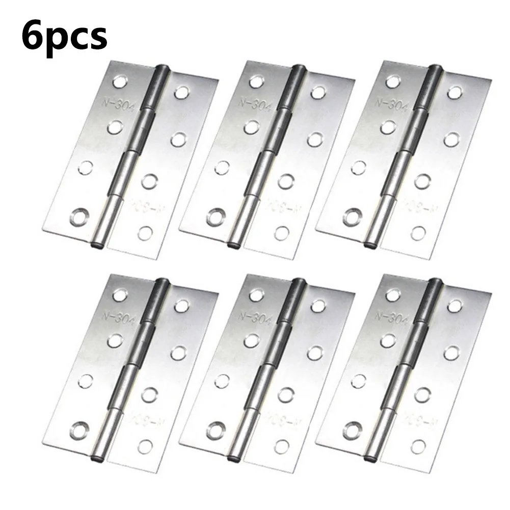 

3/6/9PCS 4inches Hardware Hinges Stainless Steel Butt Hinges Strong Ball Bearing Steel Hinges Furniture Hardware
