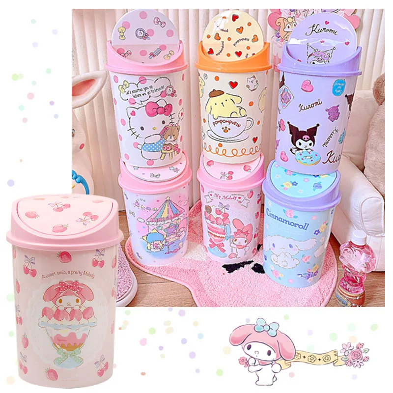 Мультяшный аниме Kt Cat My Melody Purin Dog Kuromi Cinnamoroll Настольный откидной мусорный