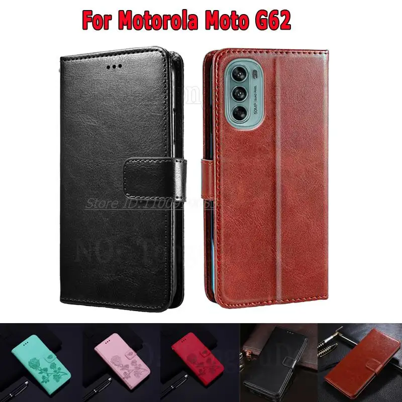 

Phone Case For Motorola Moto G62 Wallet Leather Flip Cover For Carcasas Moto G51 Case Moto G42 G22 G52 G71s G82 5G Funda Mujer