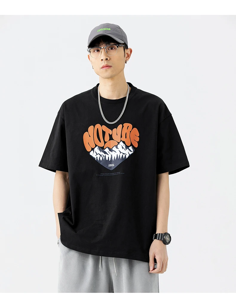 

7894 2022 national tide brand trend loose heavy cotton t-shirt boys