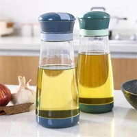 1pc transparent spice jar automatic opening and closing oil can kitchen oil inverted seasoning storage bottle kitchen gadgets