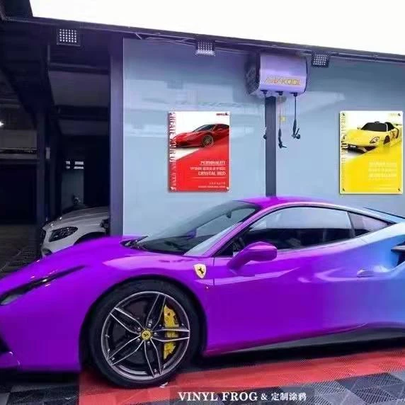 

VEGO vinyl car wrapping film Glossy Crystal Car Changing Color holographic rainbow vinyl wrap films