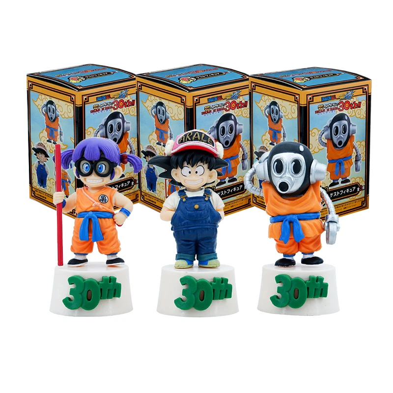 

9cm Anime Dragon Ball Figures Toriyama Akira Arale Action Figure 30th Anniversary Son Goku Collection PVC Ornaments Model Toys