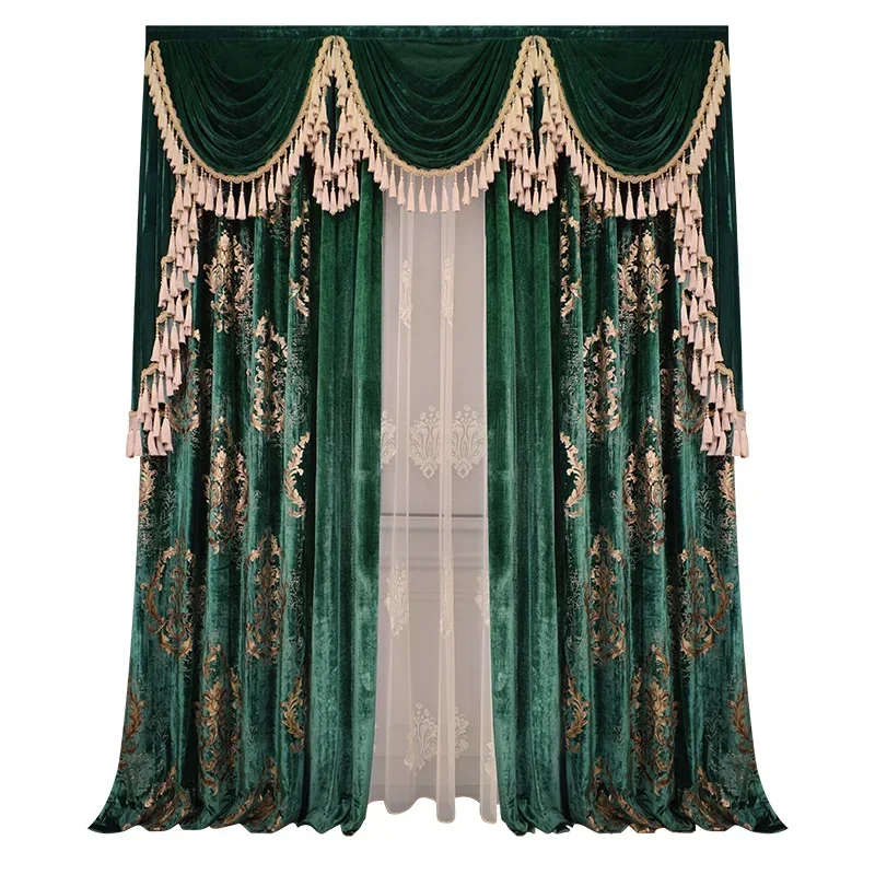 Темно-зеленые высококачественные настраиваемые настоящие бархатные вышитые