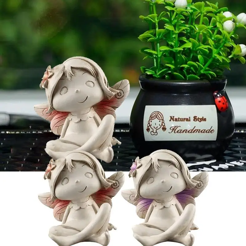 

Garden Fairy Statue Weatherproof Resin Flower Fairy Figurines Portable Mini Lightweight Lawn Home Decoration Ornaments Gift