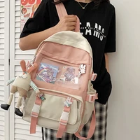 girls new est transparent pvc kawaii shoulders backpack rucksack travel large nylon school backpack casual pupil bolsa mochilas