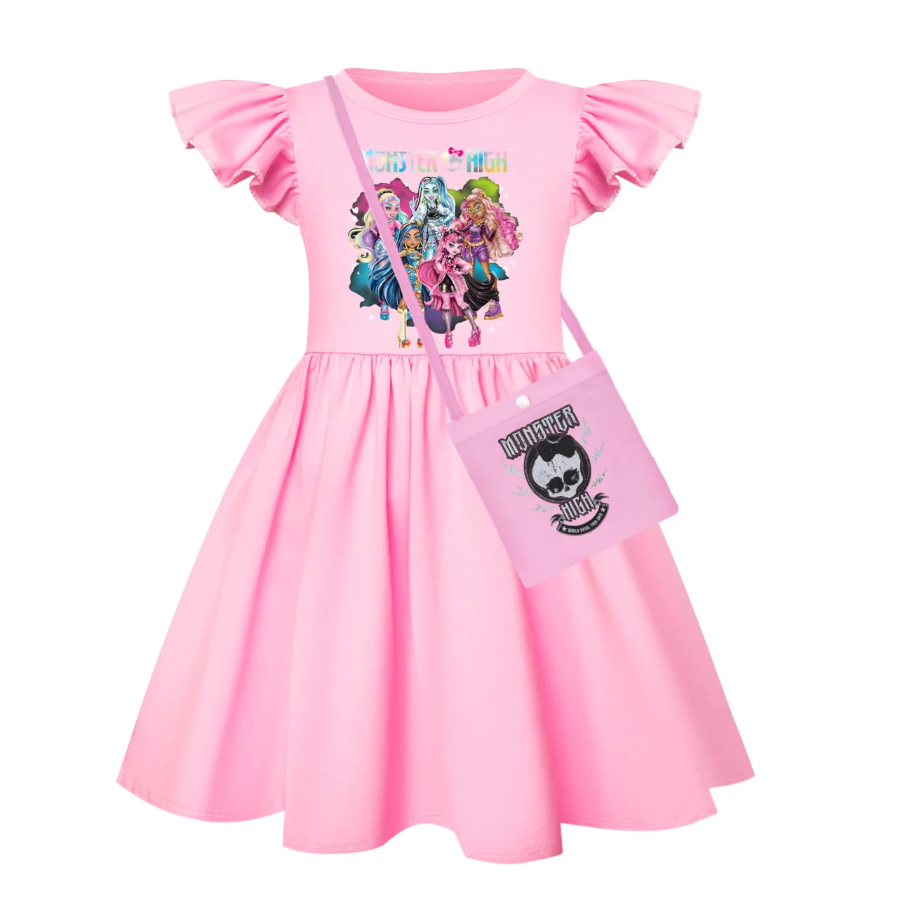 Платье для маленьких девочек детское платье принцессы с рисунком монстра