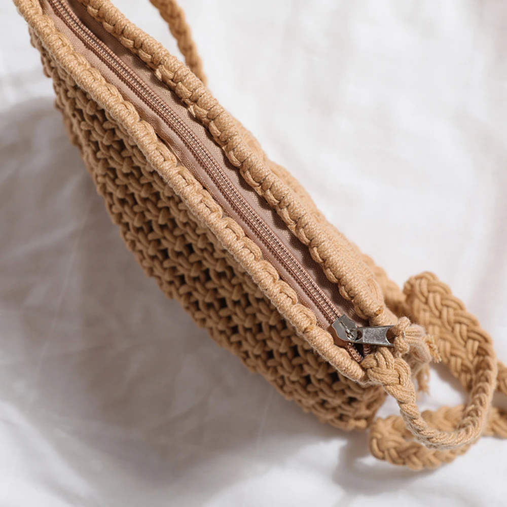 Женская плетеная Сумка через плечо хлопковый саквояж на шнурке пляжный