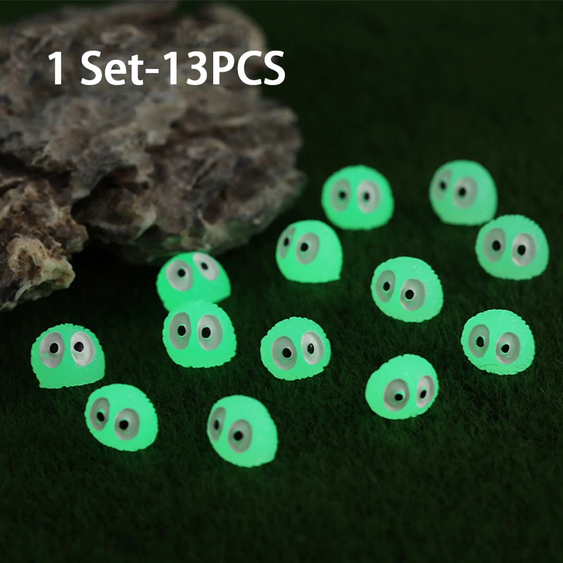 

8/13PCS Mini Glow-in-the-dark Dust Ball Elves Singular Resin Toy Miniature Fairy Garden Moss Micro Landscape Ornaments