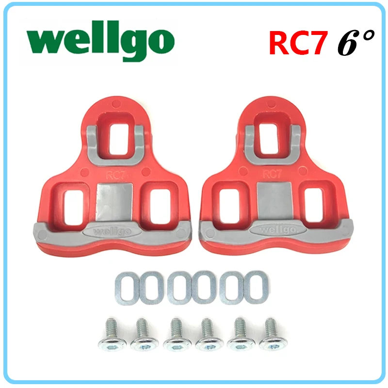 

Wellgo RC7 Road Pedal Cleats 6° Repair parts Self-Locking Pedal pad Anti-Slip Cleats 80g Ultralight Bicycle Accessories