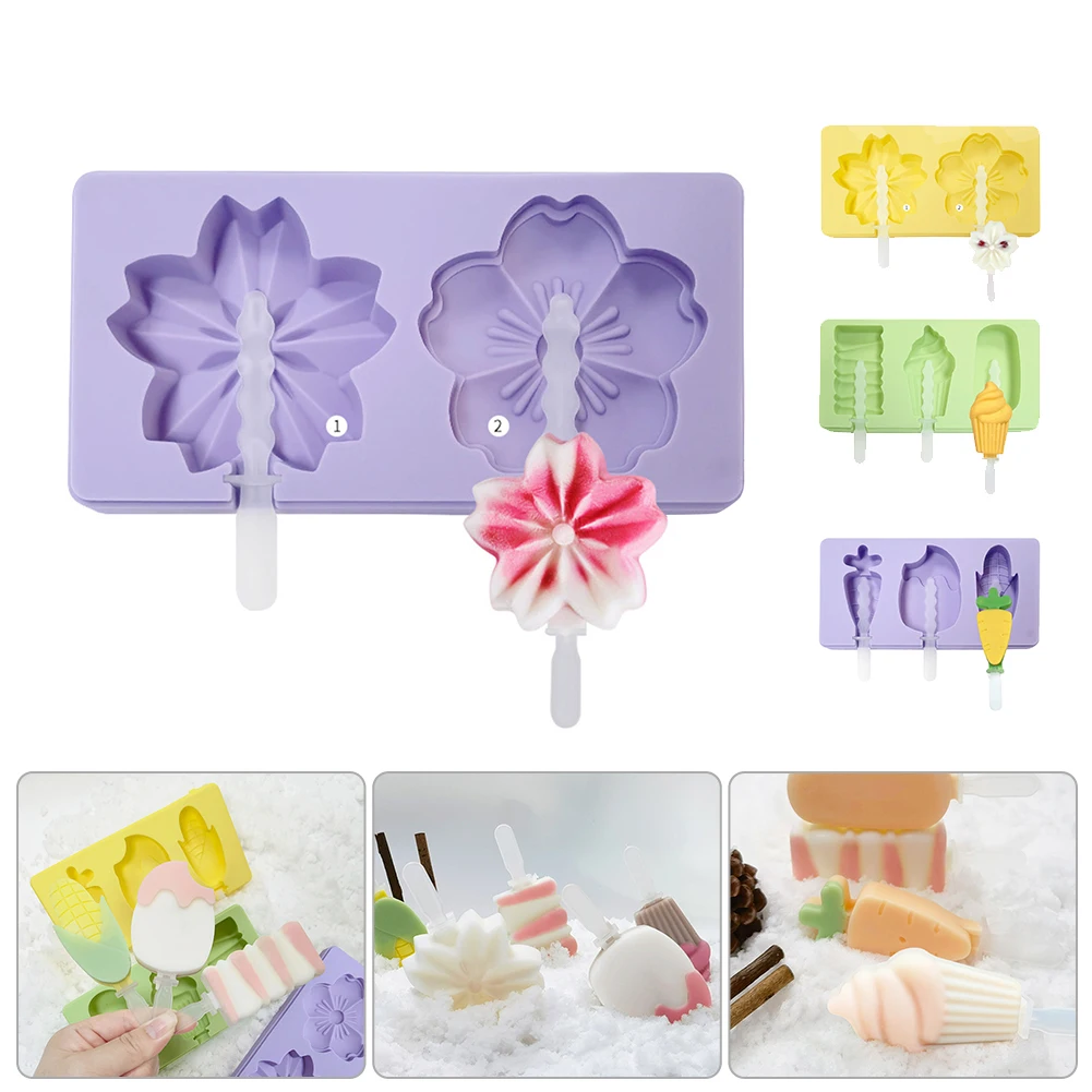 

New Silicone Ice Cream Mold DIY Chocolate Popsicle Mold Reusable Ice Cream Bar Pop Molds Summer Ice Dessert Tools with Cover