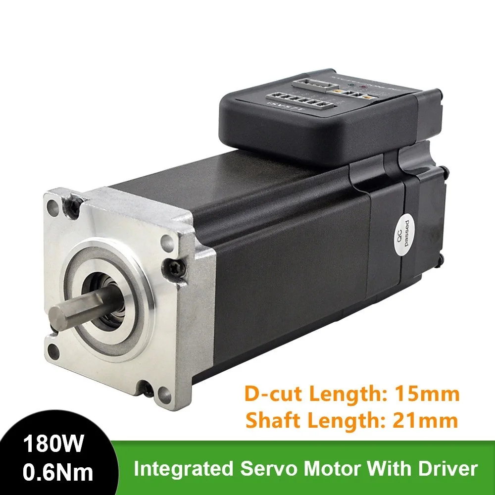 

180W 0.6Nm Nema 23 Integrated Servo Motor with Driver 3000RPM 20-50VDC Brushless DC Servo Motor - Short Shaft