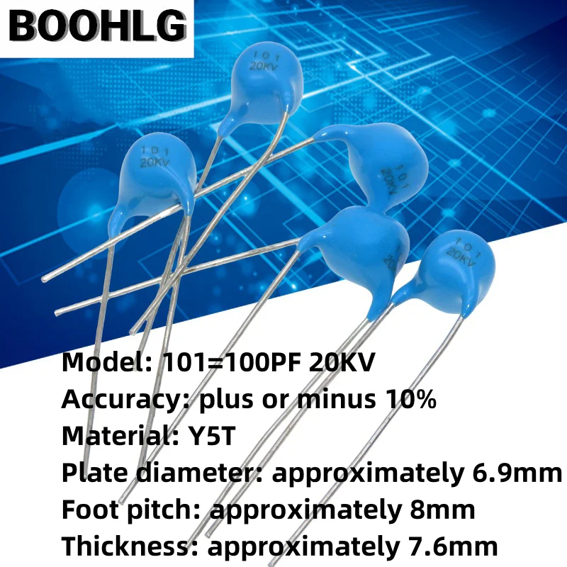 10 шт., Высоковольтный керамический конденсатор 20 кв 101 пФ, цепь ...