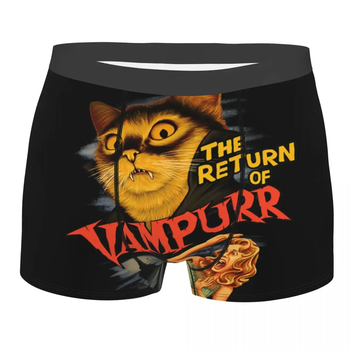 Новинка боксеры шорты трусы мужские с кошкой возврат Vampurr нижнее белье ужас