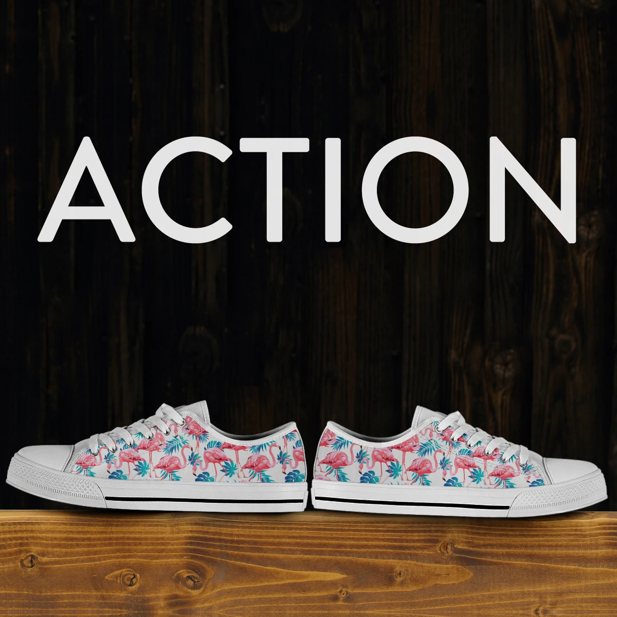 BKQU Women's Pink Flamingo Print Sports Shoes Canvas Shoes 2022 Lace Up Canvas Shoes White Blue Strappy Casual Shoes Flat Shoes