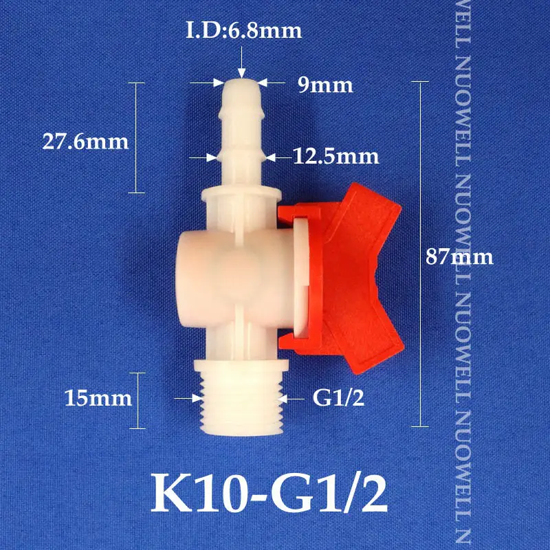 1 ~ 10 шт. G1/2 1/2 "наружная резьба турель пагода пластиковый шаровой клапан фитинги
