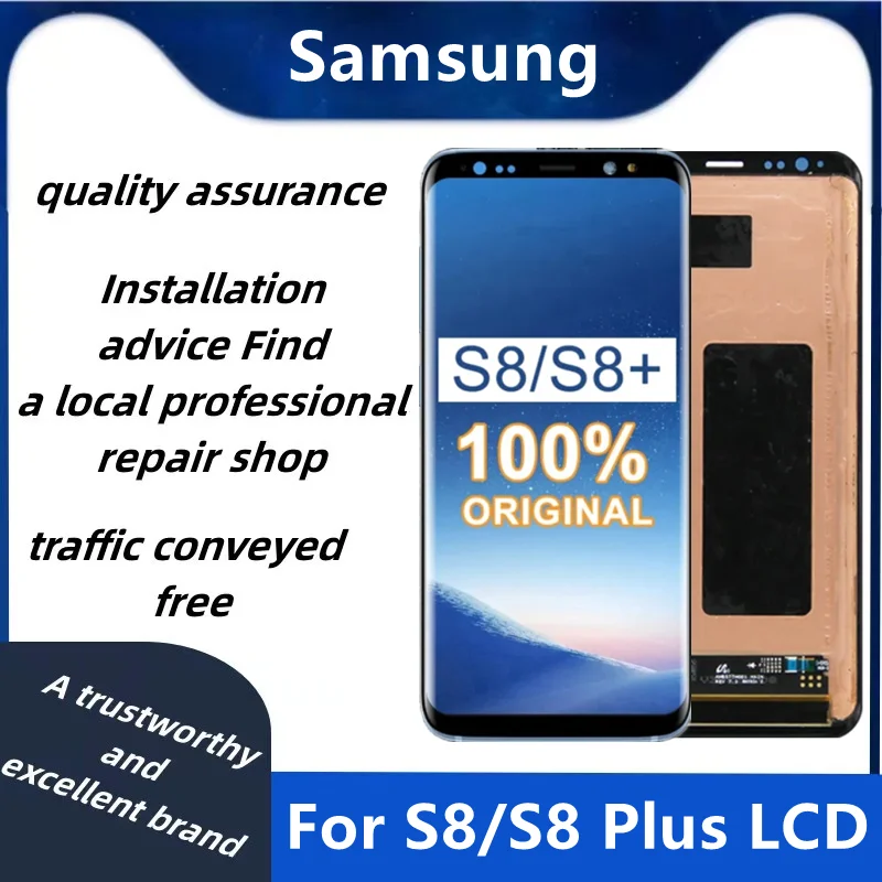 

100% Оригинальный S8 ЖК-дисплей с рамкой для Samsung Galaxy S8 plus G955fd G955F G955 ЖК-дисплей S8 G950 G950F сенсорный экран дигитайзер