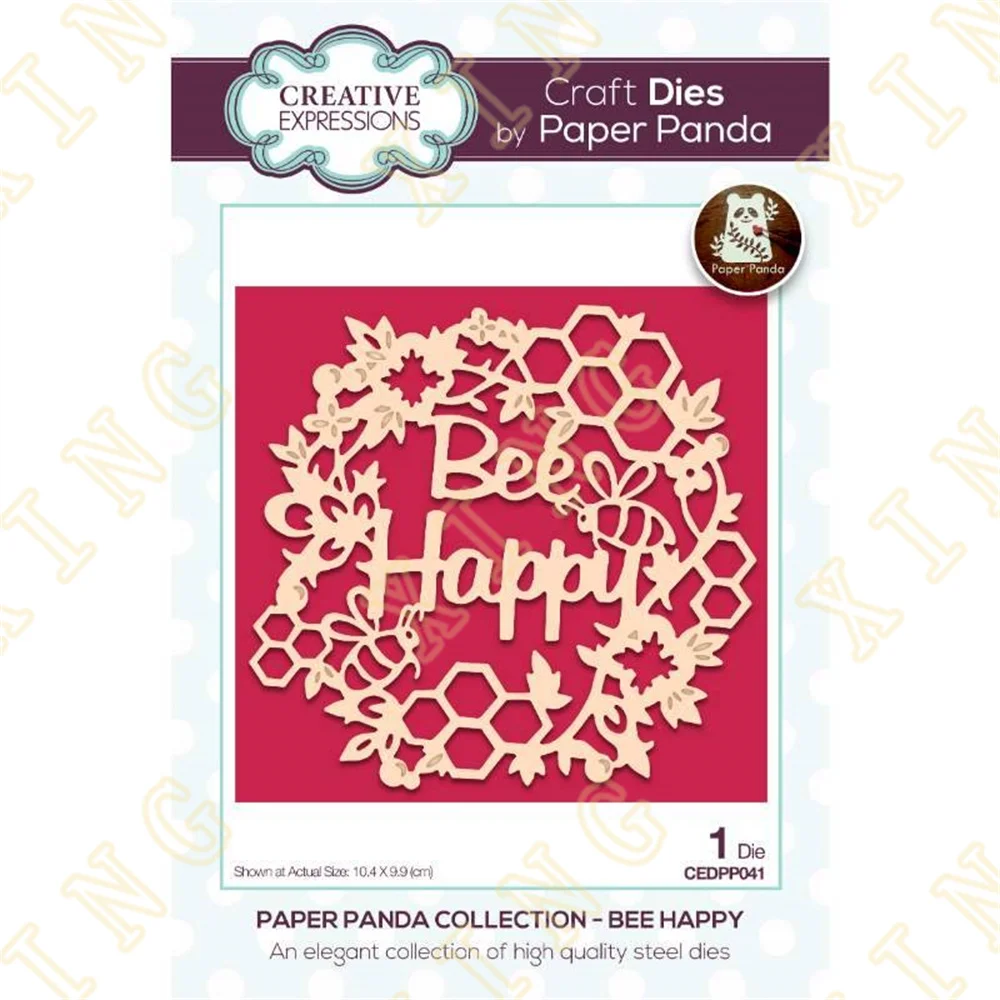 

Bee Happy Metal Cutting Dies Scrapbook Diary Decoration Stencil Embossing Template Diy Greeting Card Handmade 2022 New Arrival