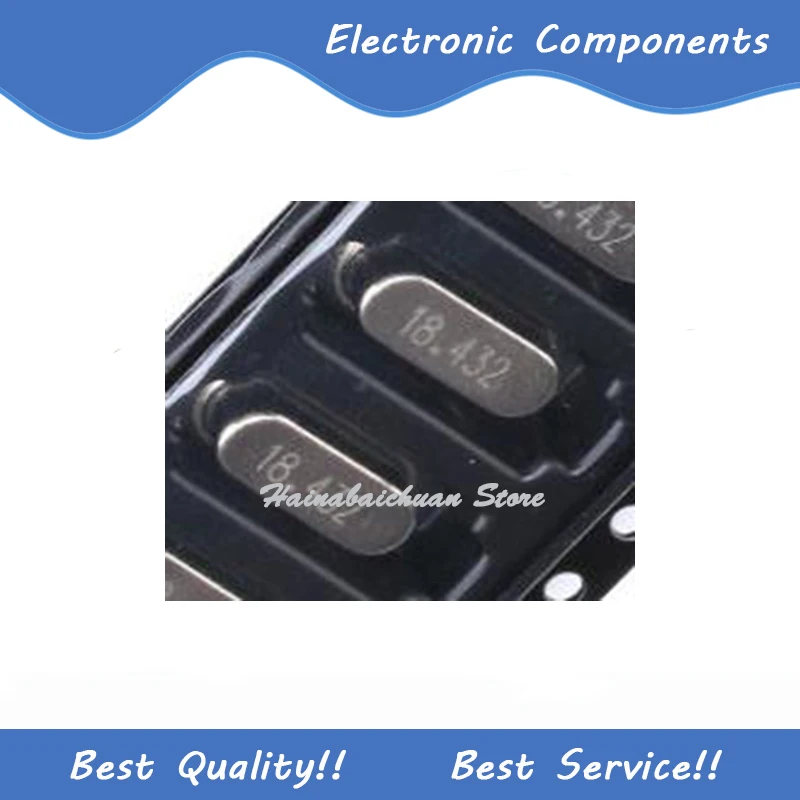 10 шт./партия, Пассивный кристаллический осциллятор 18,432 МГц 49SMD 20 пФ ± 20 стр./мин 18,432 м