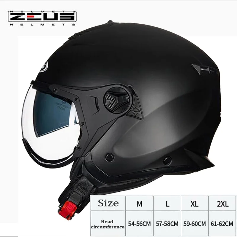 Мотоциклетный шлем защитный с двойными линзами открытым лицом 3/4 градусов защита