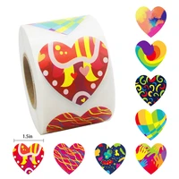 500pcs roll love heart shaped label sticker valentines day gift packaging sealing wedding birthday party scrapbooking stickers