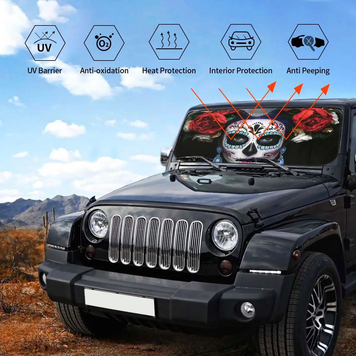 Рисунок 3 - Солнцезащитный козырек с изображением сахарного черепа