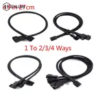 4-контактный Pwm-кабель для вентилятора от 1 до 234 Ways Splitter Black Sleeve 27 см Удлинительный кабель-коннектор 4-контактный Удлинительный кабель PWM