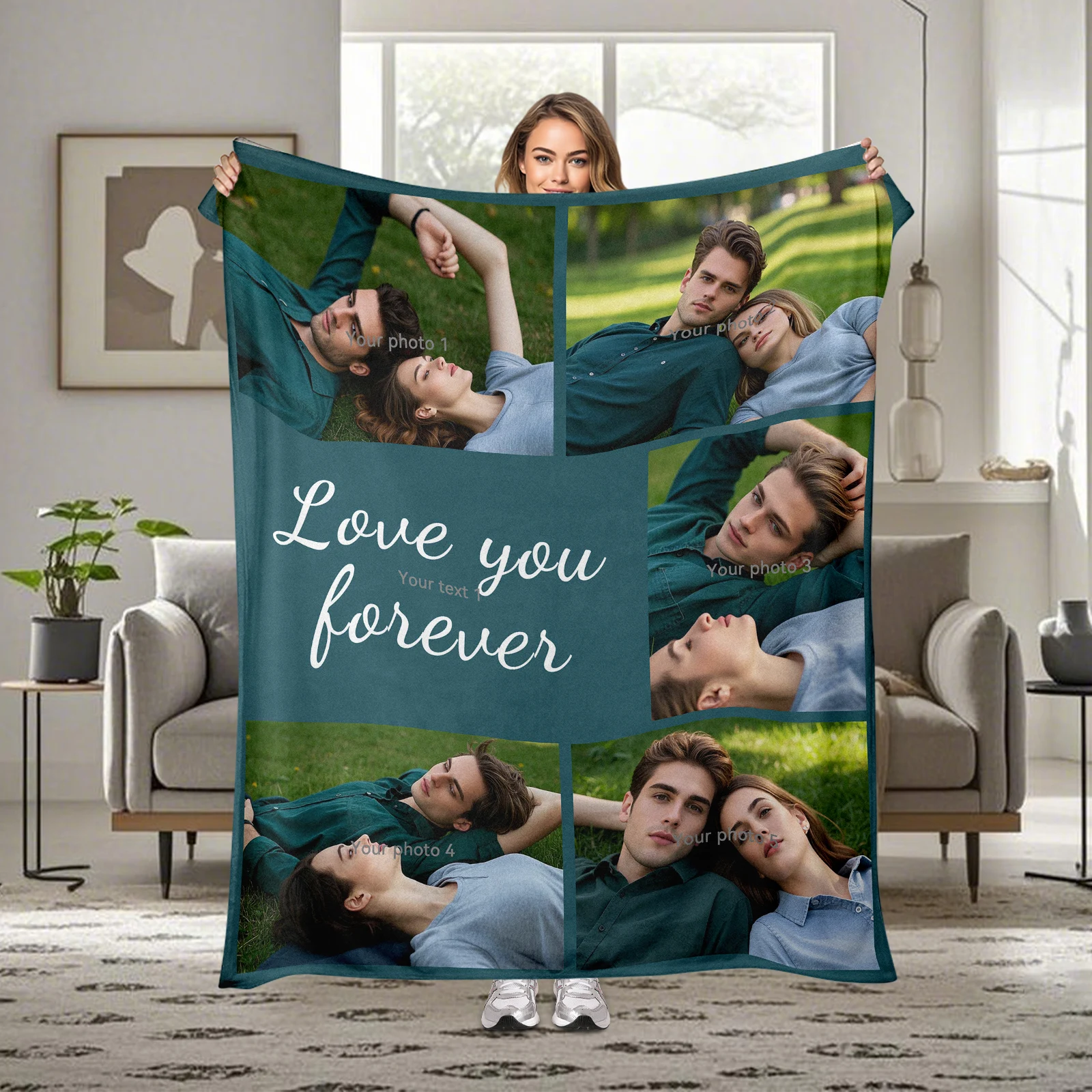 Уникальное фланелевое одеяло ко Дню святого Валентина с пятью индивидуальными