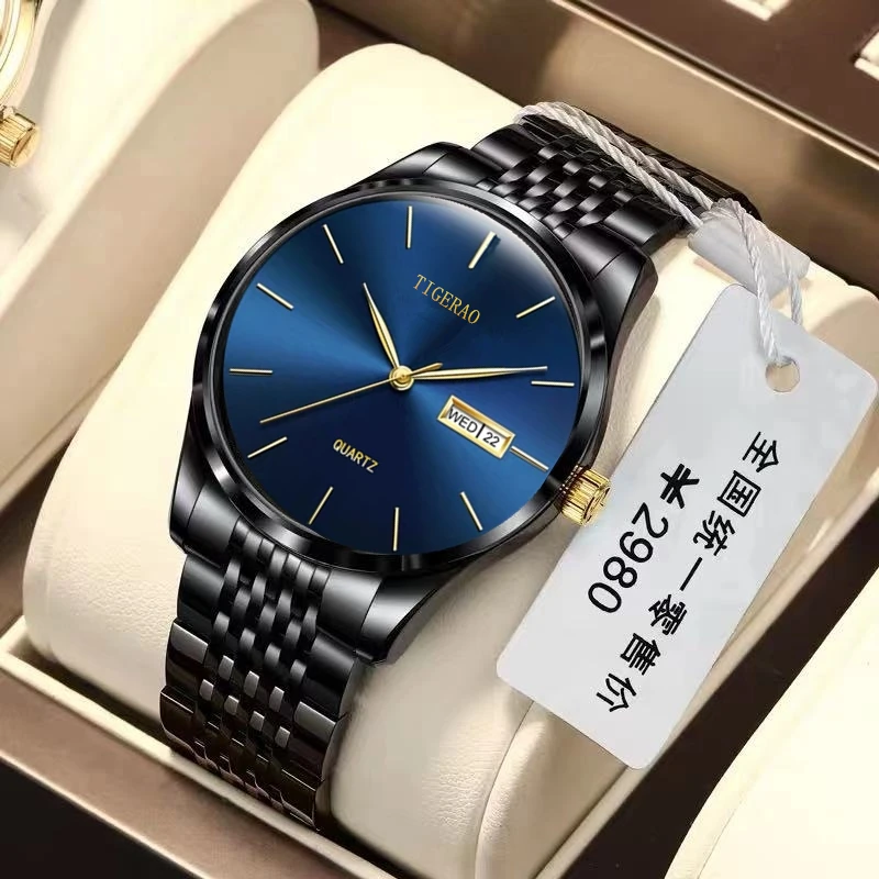 

[Official Genuine] Full automatic non mechanical watch Men's student waterproof calendar Men's watch Korean fashion lumi