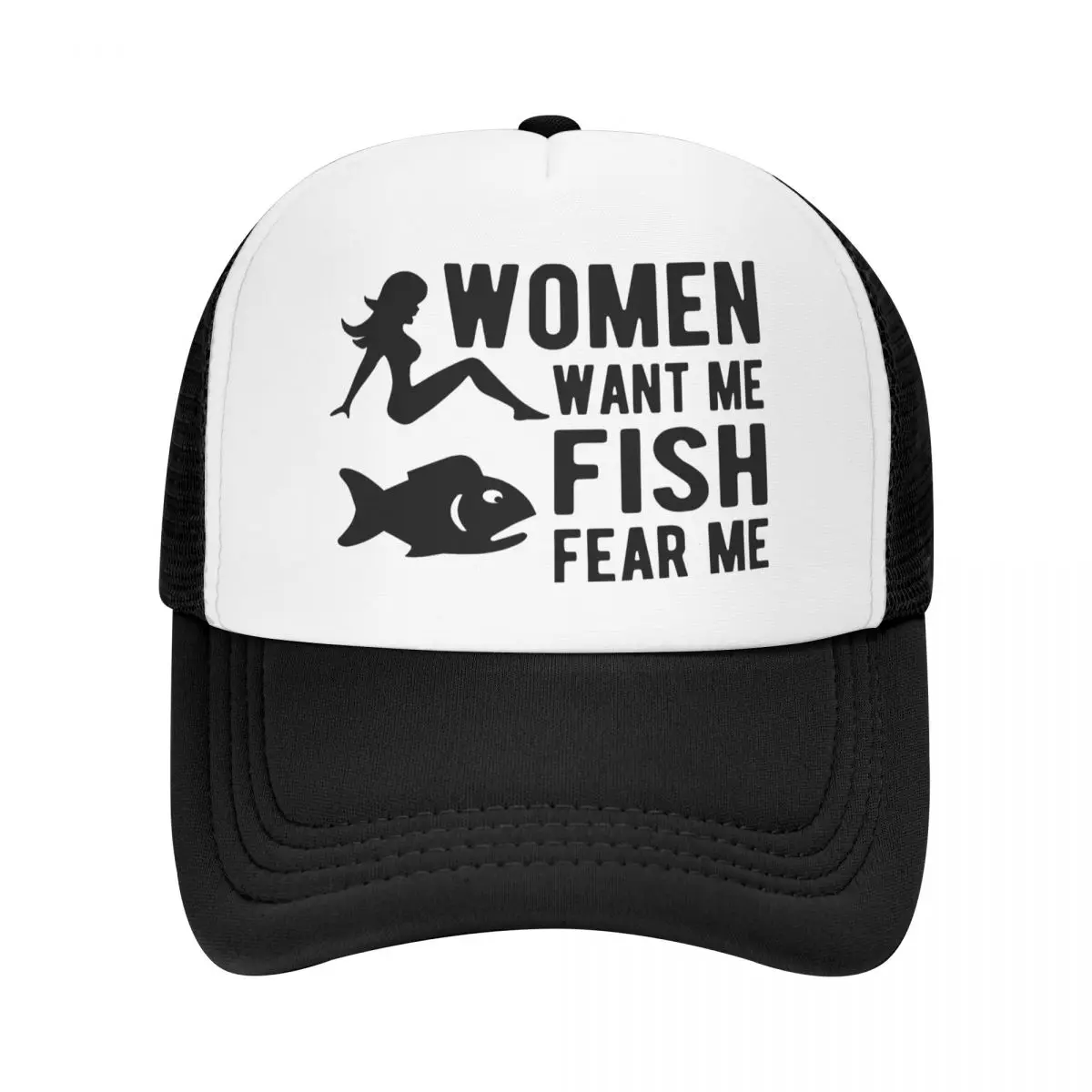 

Classic Women Want Me Fish Fear Me Baseball Cap for Men Women Adjustable Fishing Fisherman Trucker Hat Outdoor Snapback Caps