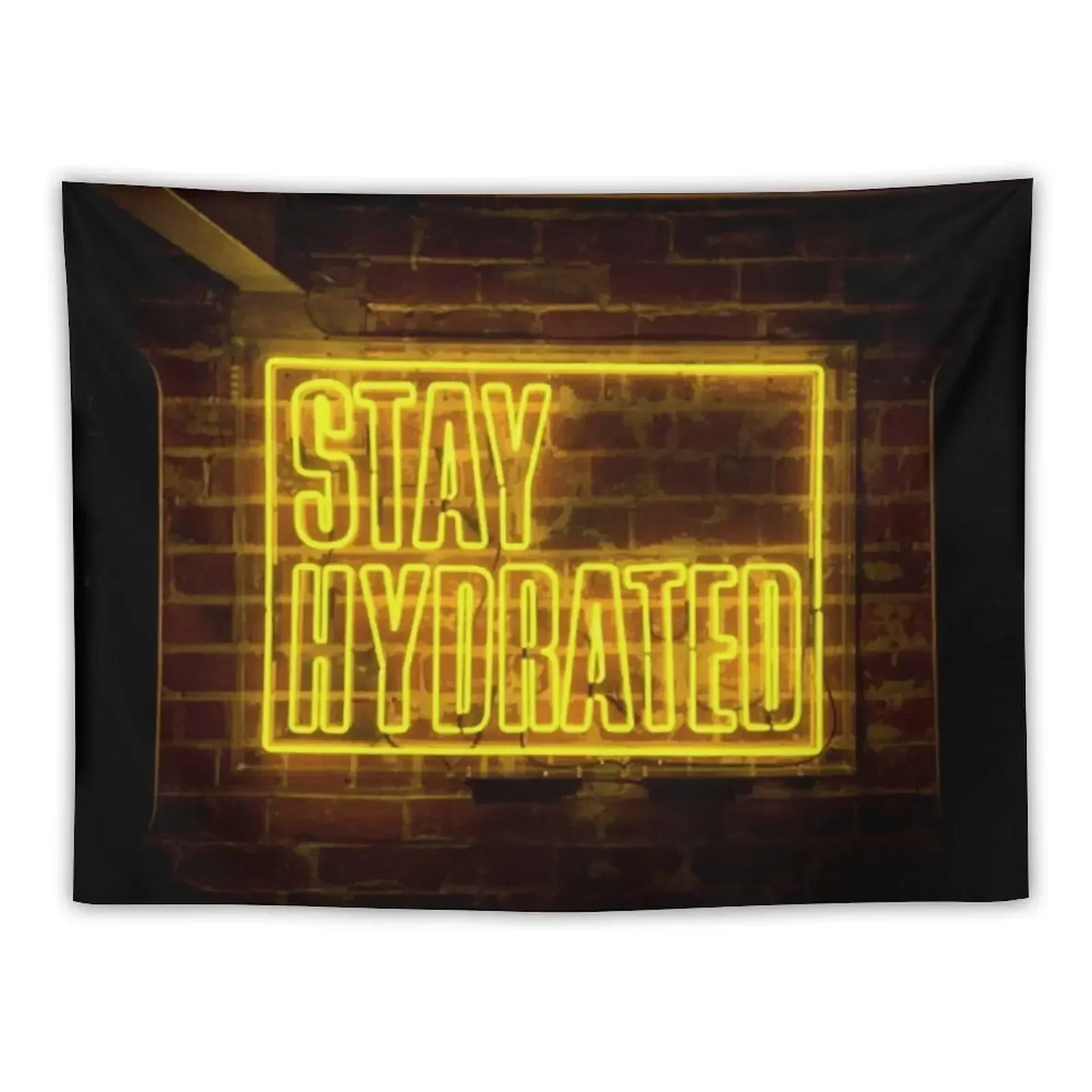Оставайтесь увлажненным неоновым желтым знаком гобелен украшение дома декор для