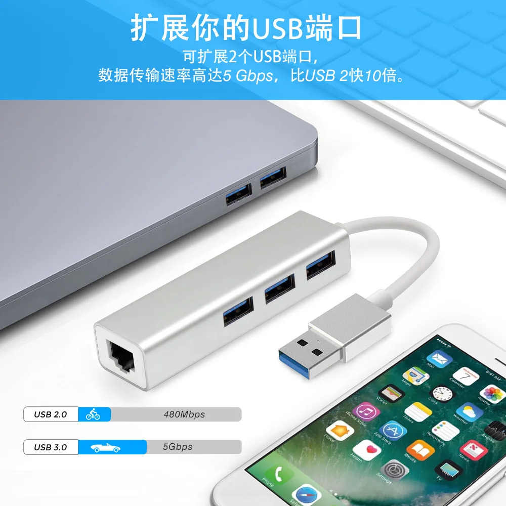Новинка 4 в 1 концентратор USB 3 0 из алюминиевого сплава C для гигабитной lan RJ45