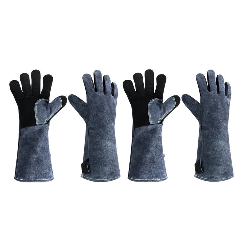 

Welding Gloves for Welder Works with Blue Palm Welders Thick Cow Split Leather Kitchen Stove Heat Puncture Resistant BBQ Glove