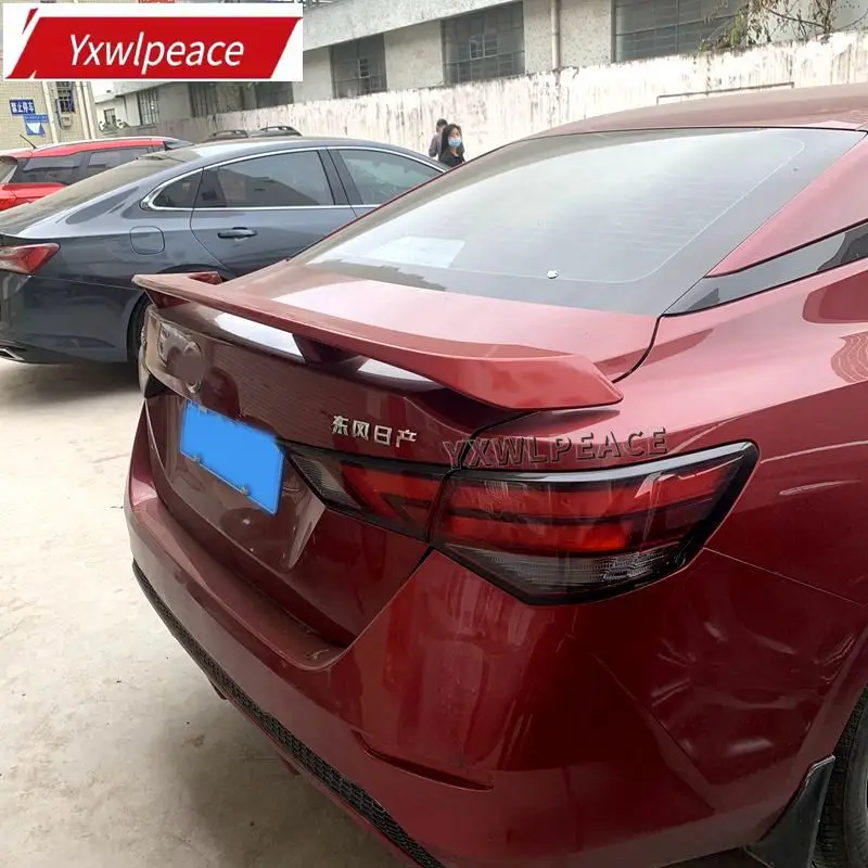 

For Nissan Sentra SYLPHY Spoiler 2019 2020 2021 High Quality ABS Plastic Unpainted Colored Rear Trunk Spoiler Car Styling
