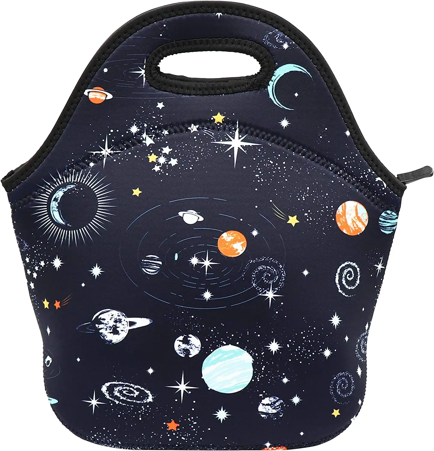 Neoprene Lunch Bag for Kids Insulated Lunch Box Tote for Women Men Adult Teens Boys Teenage Girls Toddlers Space planet