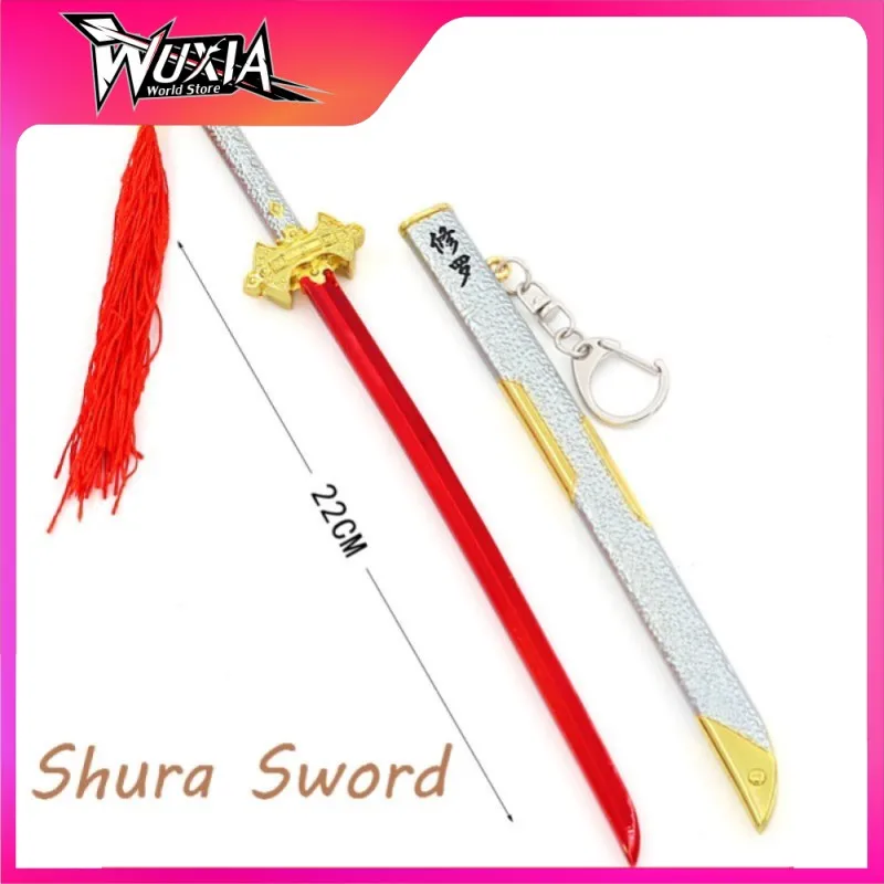 

Douluo Continent Animation Peripheral Tang San Haotian Hammer Shura Keychain Katana Sword Sword Weapon Model Toy for Boy Gift